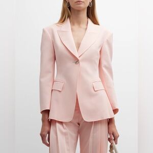 ADEAM “Parade” pink single breasted pleated side suit suiting career jacket 0